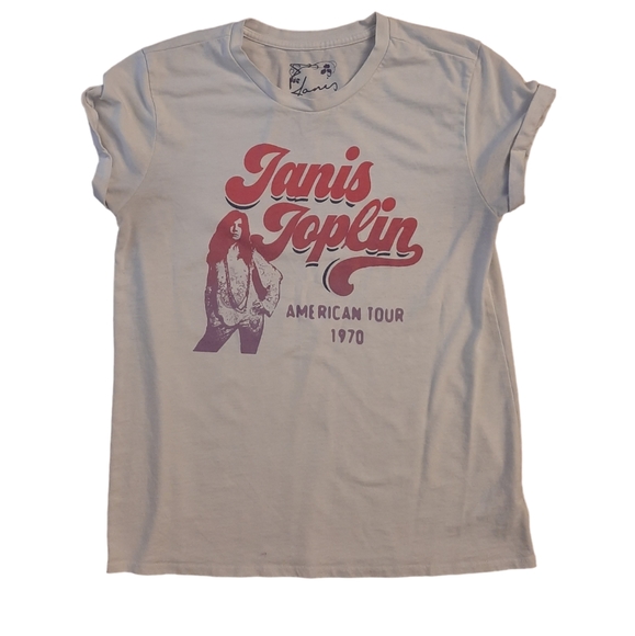 Women's Lucky Brand Janis Joplin American Tour T-Shirt Top White Size Small - Picture 1 of 2
